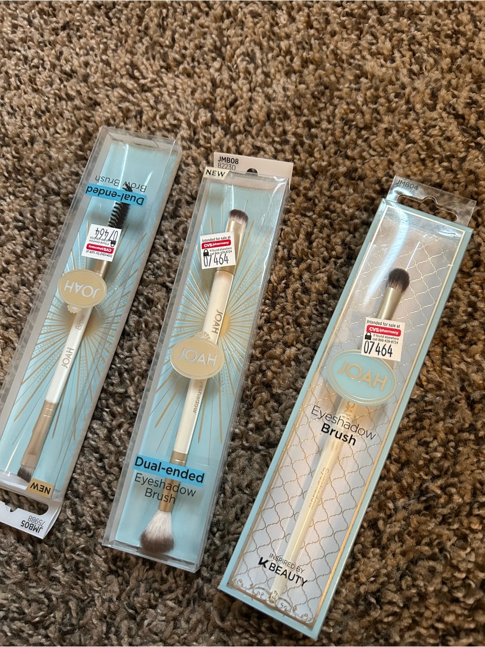 JOAH Double-Ended Eyeshadow Brush Set JMB04/JMB08 Angled/Round Synthetic